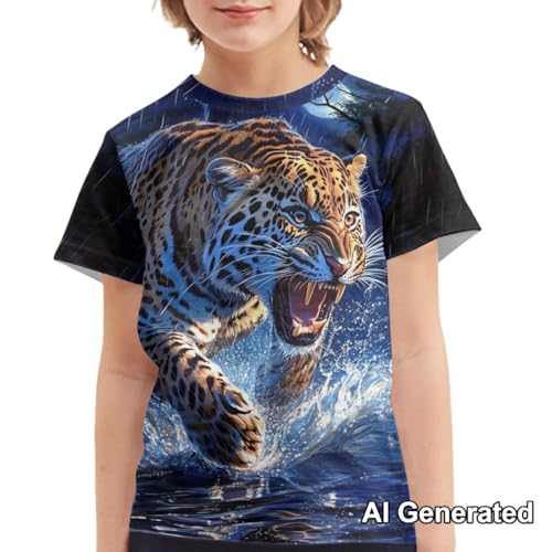 Image of Xhuibop Kids T Shirts for Boys Size 3-16 Girls Short Sleeve Sportswear Active Tops