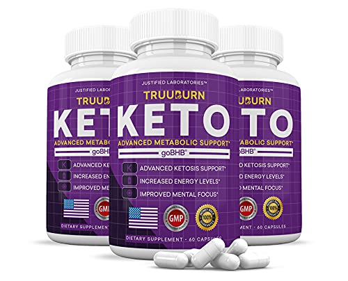 (3 Pack) TruuBurn Keto Pills Includes Apple Cider Vinegar goBHB Exogenous Trueburn Ketones True Burn Advanced Ketogenic Truu Burn Supplement Ketosis Support for Men Women 180 Capsules