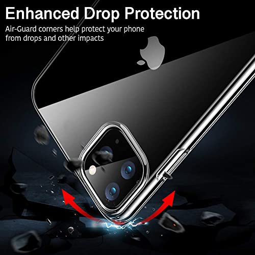 Image of WOW IMAGINE Crystal Clear Transparent Back Case Cover Compatible Apple iPhone 11 | Full Device & Camera Protection Shockproof TPU Silicone Back Cover Case - Transparent