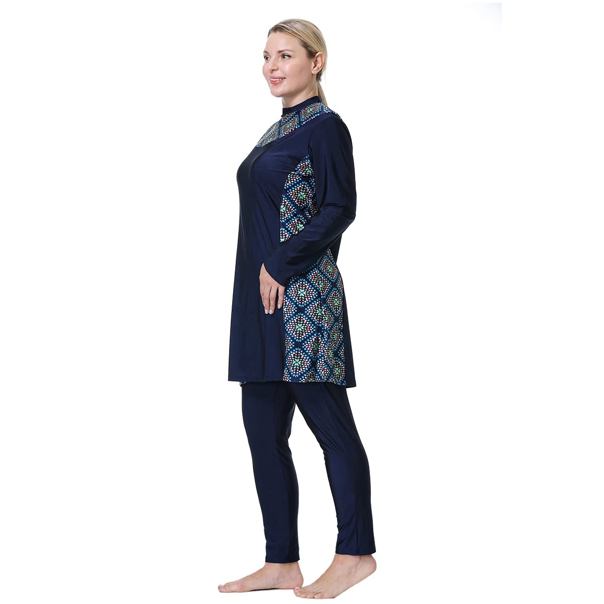 Skromne stroje kąpielowe plus size dla kobiet z hidżabem pełne pokrycie islamskie burkini muzułmańskie