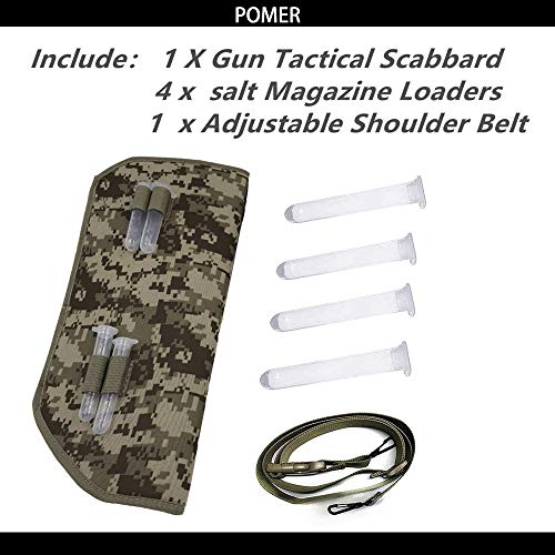 Pomer Salt Gun Holster For Bug Salt Fly Gun 2.0/3.0, Durable Canvas Sheath Holster With Adjustable Non-Slip Straps And 4 Salt Tubes - Camouflage #TOP5
