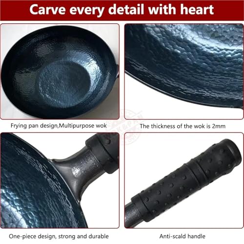 Sartén Wok de Hierro Natural 30cm Sin Recubrimiento miniatura 5