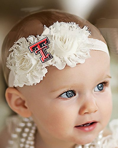 Image of Future Tailgater Texas Tech Red Raiders Baby/Toddler Shabby Flower Hair Bow Headband (12-24 months/15)