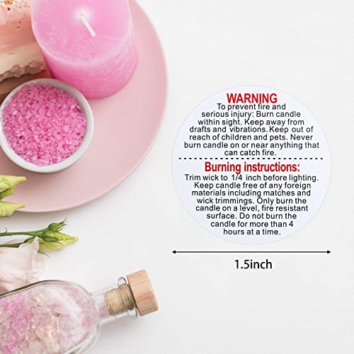 1000 Pieces Candle Warning Labels, 1.5 Inch Candle Jar Container Stickers, Candle Safety Labels Candle Warning Sticker Decals For Candle Making Diy Candle Jars (White) #TOP1