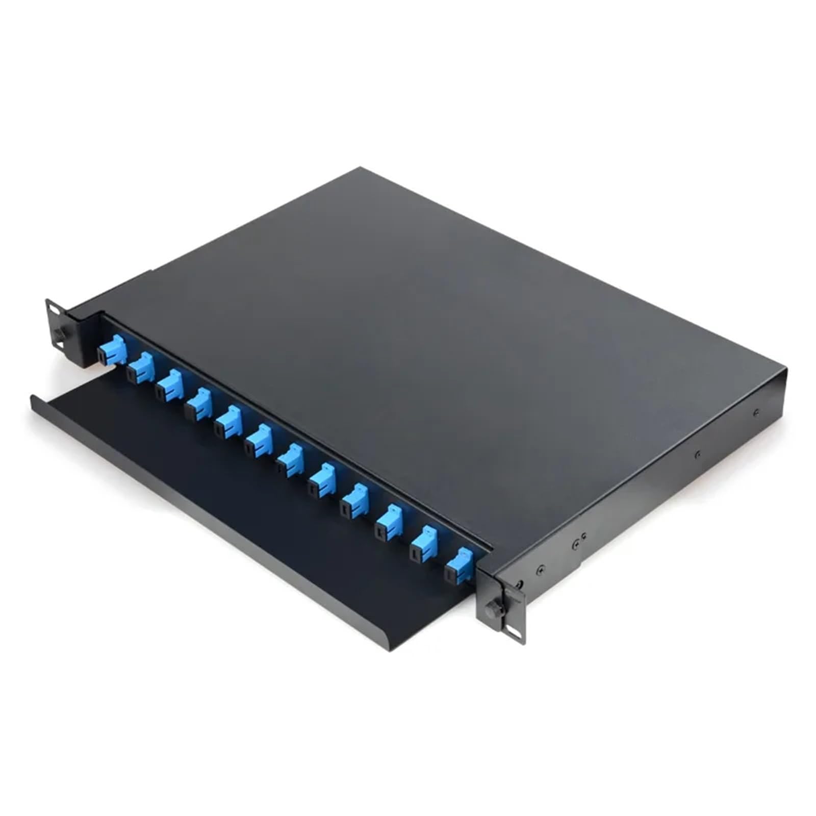 12 Port Optical Fiber Terminal Box Fiber Patch Panel SC FC LC Pigtail ODF 1U Optical Fiber Distribution Frame(Customized SM MM)