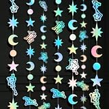 6Pcs Constellation Hanging Garland, 6.6 ft Iridescent Foil