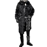 Stoff: Kunstpelz(Faux fur) Celucke Pelzmantel Herren Lang Kunst Felljacke Pelzkragen,Felljacke Wind Coat Winterjacke Faux Pelz Fur