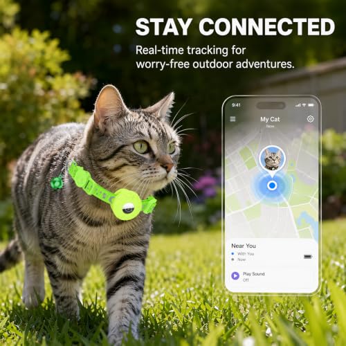 Rastreador de gatos y perros sin suscripción para paseos seguros con collar reflectante 4