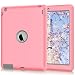 Hocase iPad 2/3/4 Case, Rugged Slim Shockproof Silicone Rubber+Hard Plastic Dual Layer Protective Case Cover for Apple 9.7" iPad 2nd/3rd/4th Generation - Pink/Grey