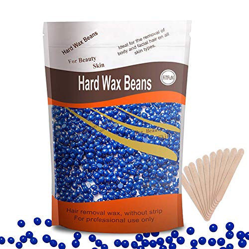 Wax Beads for Hair Removal, FiTFuN Depilatory Hard Wax Beans for Painless Hair Removal, Body Wax for Facial, Eyebrow, Brazilian Bikini, At Home Waxing Beads Refill for Women Men(Chamomile)