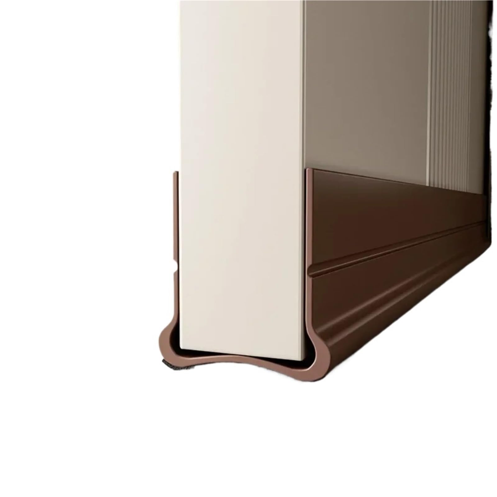Draft Excluder For Doors 1-4PCS Self-adhesive Door Bottom Sealing Strip Wind And Proof Weather Strip With Soundproofing Felt PVC Flexible Door Strip(Brown,4PCS)