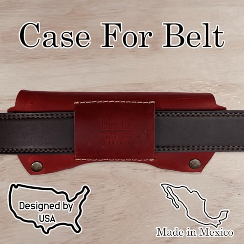 Image of Leather Glasses Case for Men - Vintage Rustic Belt Eyeglass Holder