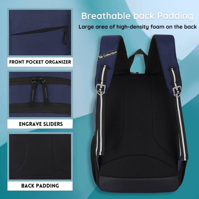 Image of SB COLLECTION True Laptop Backpack, Polyester, Medium 30L, Water Resistant, Multi-Compartment, for Travel and Office