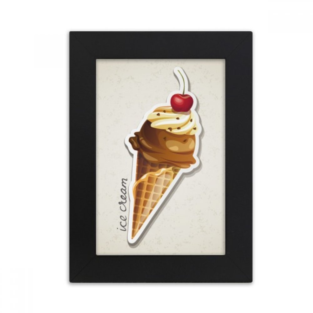 Cadre photo noir de bureau style cerise chocolat pour salon