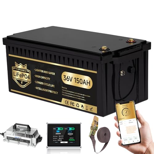 PUPVWMHB 36V 150Ah Lithium Golf Cart Battery, Lifepo4 Battery with...
