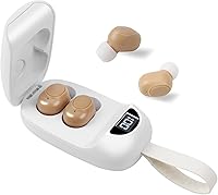 CIS Rechargeable Invisible Hearing Aids for Seniors & Adults - Noise Cancelling, 16H Battery, Easy Touch Control w/ Charging Case