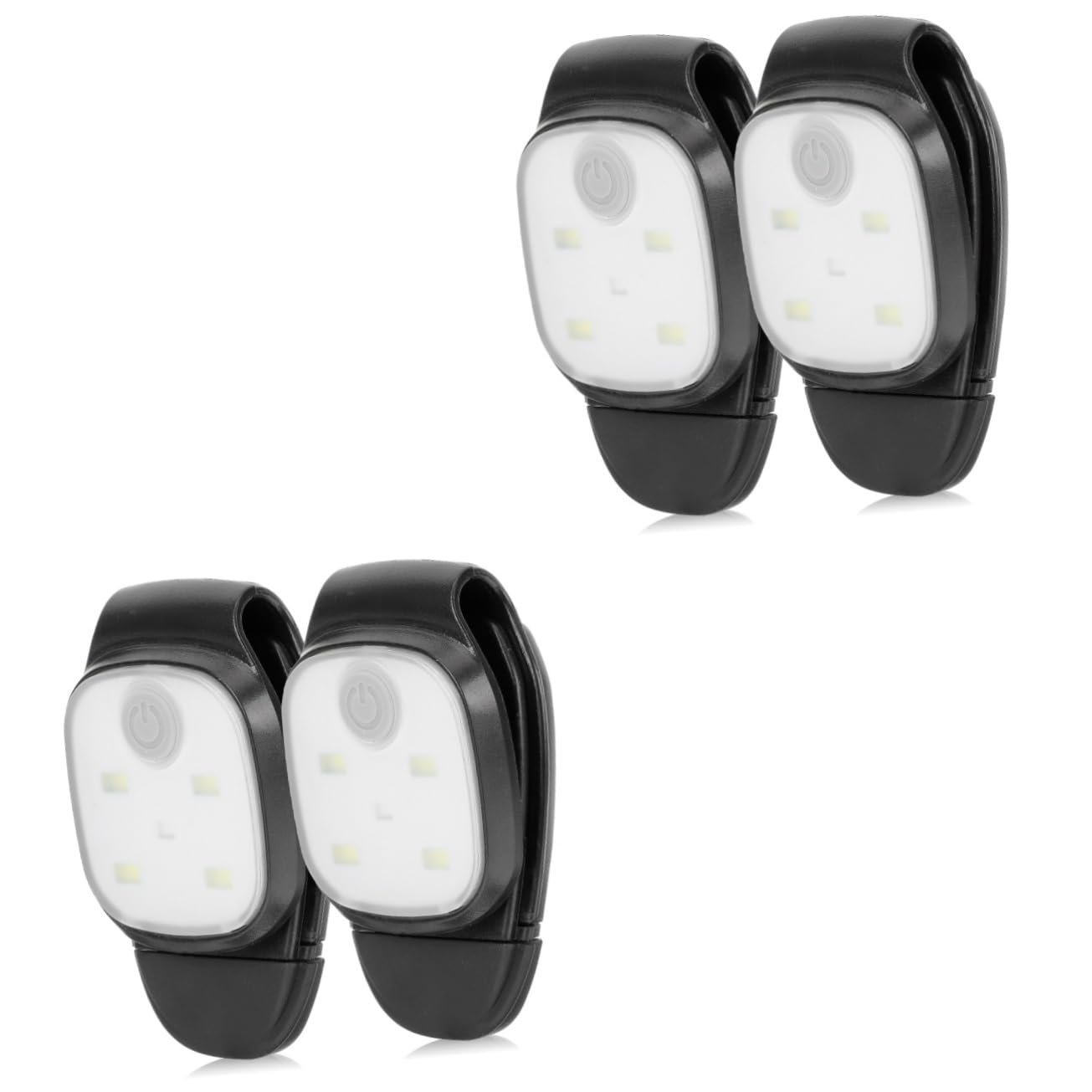 INOOMP 4pcs Rechargeable Night Running Lamp Lightweight Led Clip for Outdoor Camping Multi-Functional Design for Runners and Night Activities