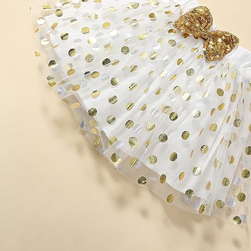 Toddler Baby Girls Birthday Princess Outfits Polka Bubble Tutu Skirt Sets 3Pcs4