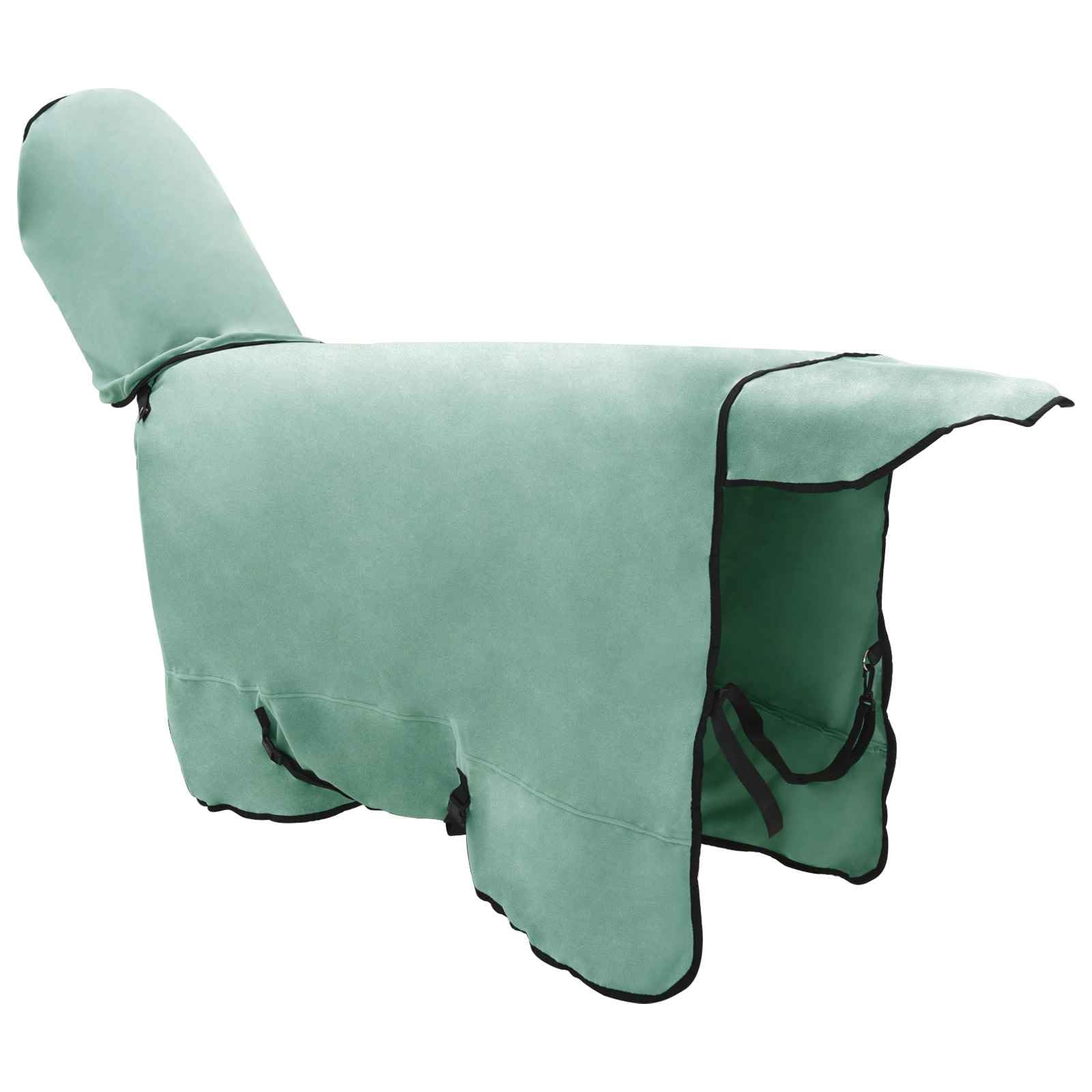 Manta para caballos verde especial, 155 cm, poliéster, lavable a máquina, cálida, cómoda, transpirable y ligera, para entrenamiento, establo y transporte