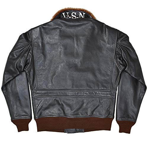 Men's G-1 Buaer 55j14 US Naval Military Spec Leather Flight Bomber Jacket4