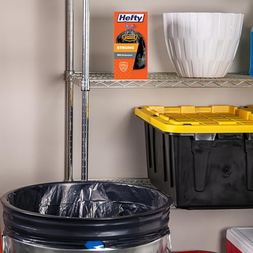 Image of Hefty Strong Large Trash Bags, Black, 30 Gallon, 28 Count