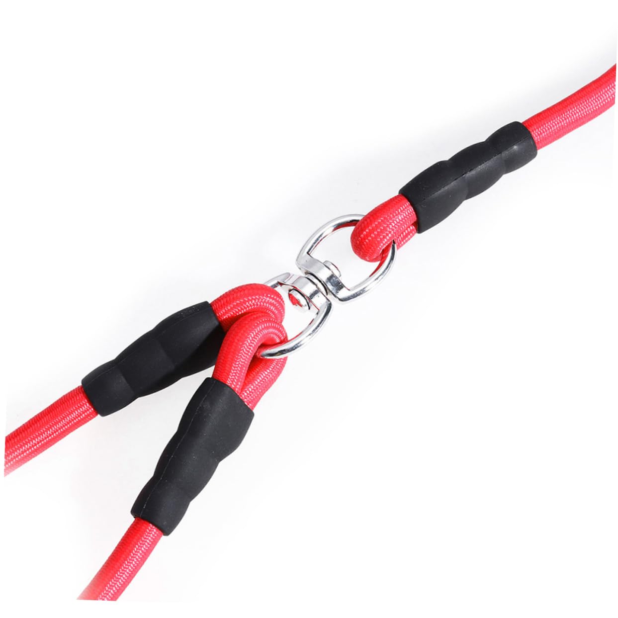 Happyyami Double Head Dog Traction Rope Pet Pulling Strap for Outdoor Training Durable Red Pet Supplies for Walking and Playtime
