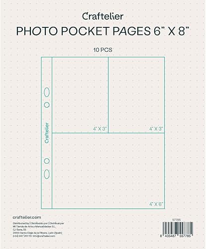 Miniatura 7 de Craftelier - Fundas de plástico con un solo bolsillo para álbumes de fotos personalizados  Incluye 10 fundas de 6" x 8" (15,24 x 20,32 cm) en 4