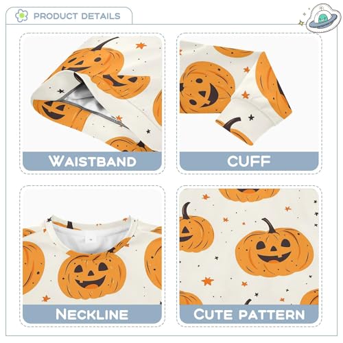 JUNZAN Cartoon Cute Pumpkins Big Boys Sweatshirt Hoodie Crewneck Fall Tops Shirts Party 4T3