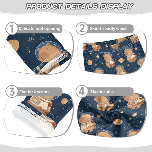 Astronaut Capybara Girls Leggings Soft Stretch Workout Yoga Dance Pants for Kids Casual Tights3