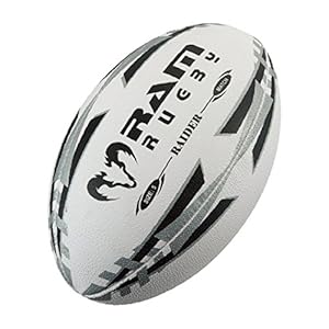 Ram Rugby Ball Rugby – Raider Match Rugby Ball – (Black, 5)