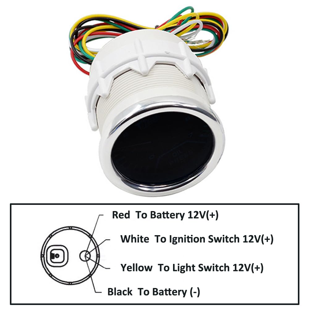 ETOPARS Universelle Voiture Jauge de Tension 2 Pouces 52mm Voltmètre Jauge Tension Pointeur Manometre Blanc Lumière Indicateur Voltmètre Testeur Instruments Volt Fumée