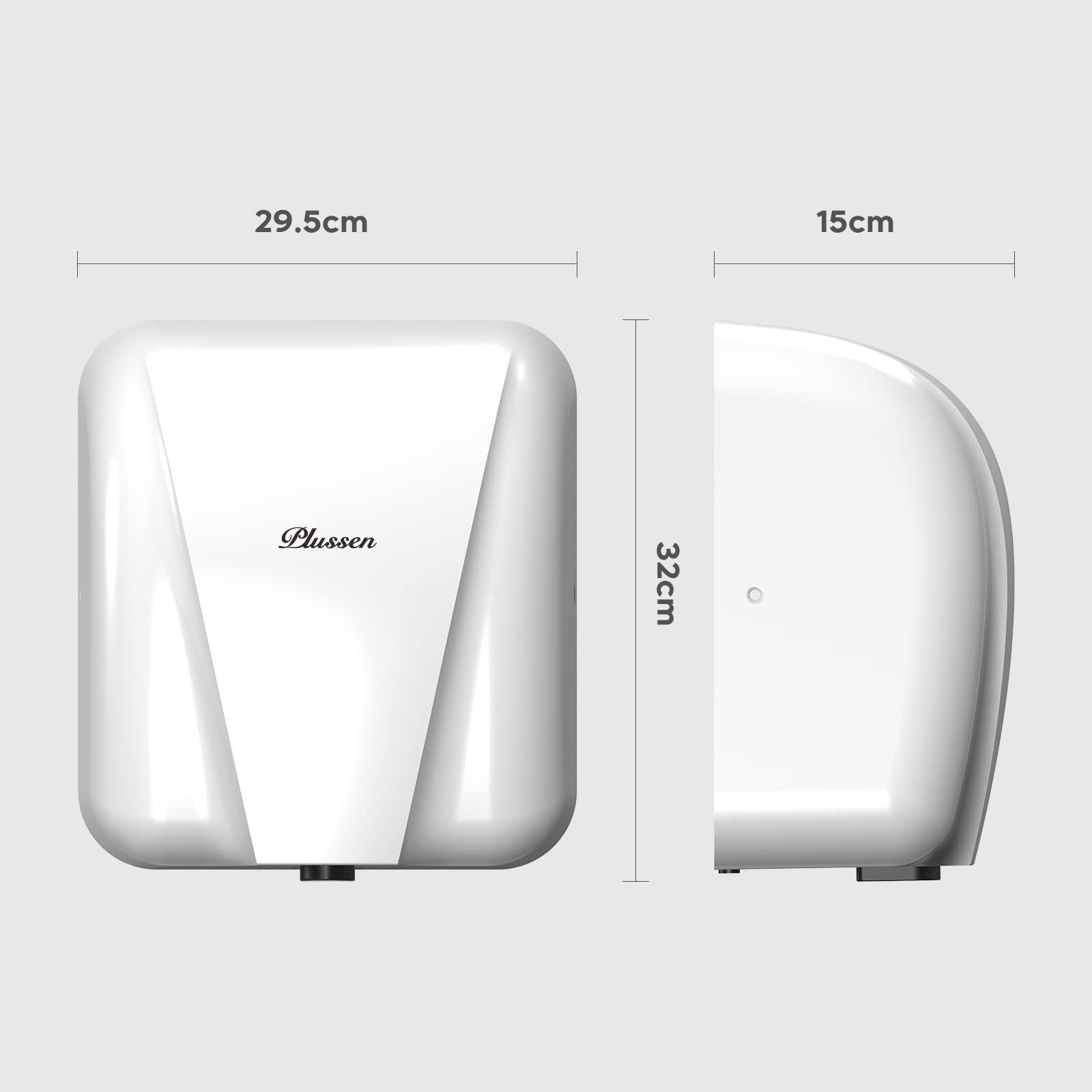Professionale Asciugamani Elettrico Automatico con fotocellula, Design Elegante Finitura in Acciaio Inox Asciugatura Rapida 7-10 Secondi,1800W