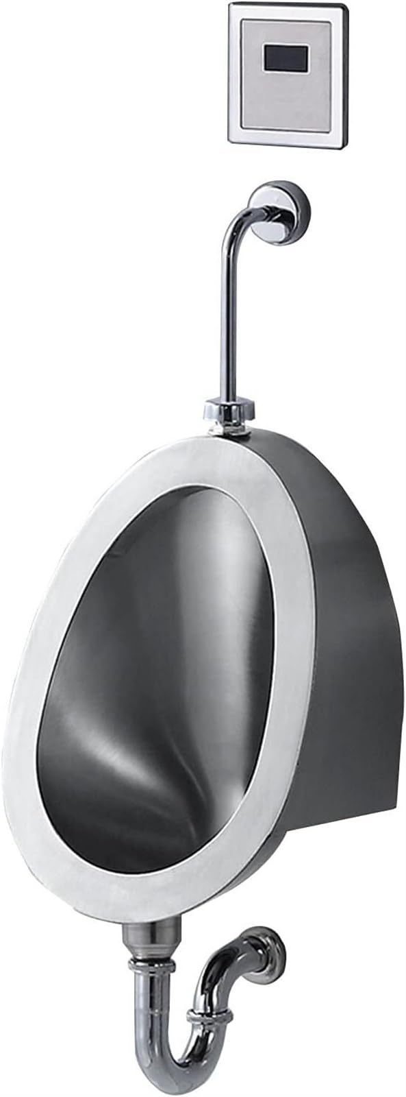 GTHTUHFD Wall-Mounted Infrared Sensor Flushing Toilet Urinal Tank, 304 Stainless Steel Deepened Urinal