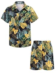 Black - Yellow & Green Leaf Print