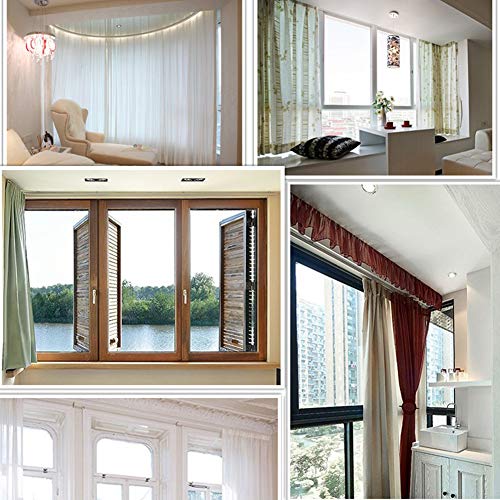 3 Meters / 9.8 Feet Curved Curtain Track - Bendable Straight Windows & Balcony Slide Rail Top Mounting Ceilling Installation #TOP7