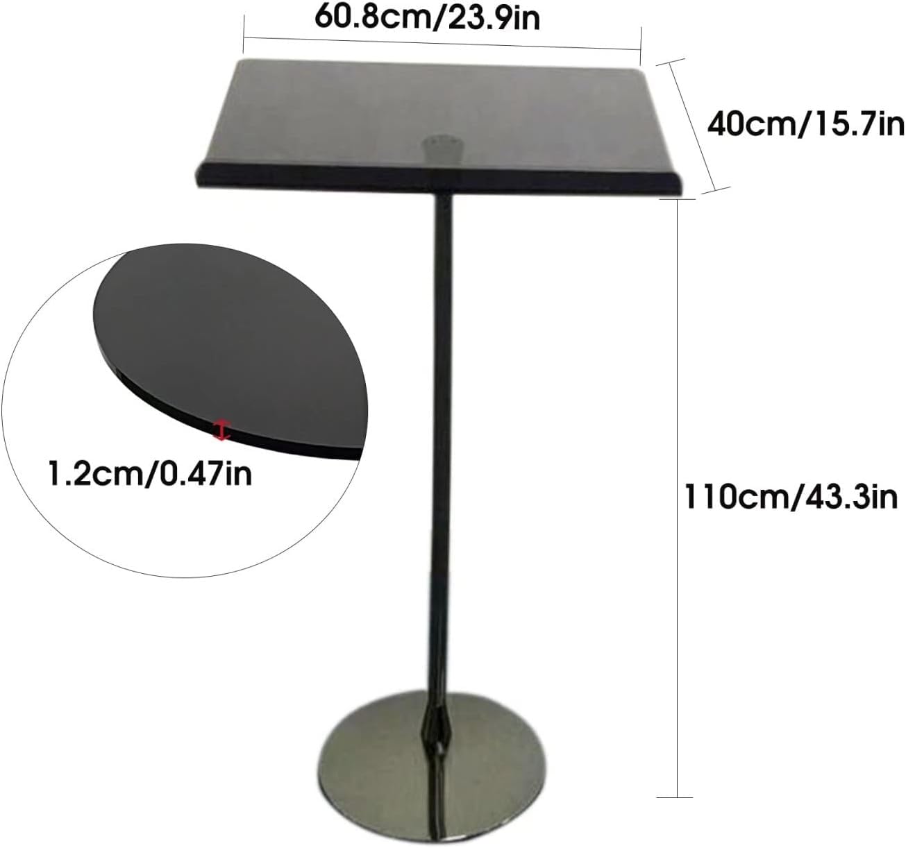 Pupitre en Acrylique - Support de chaire Polyvalent pour conférences, écoles, églises et Bureaux, Design Durable et élégant pour Les conférences et Les présentations