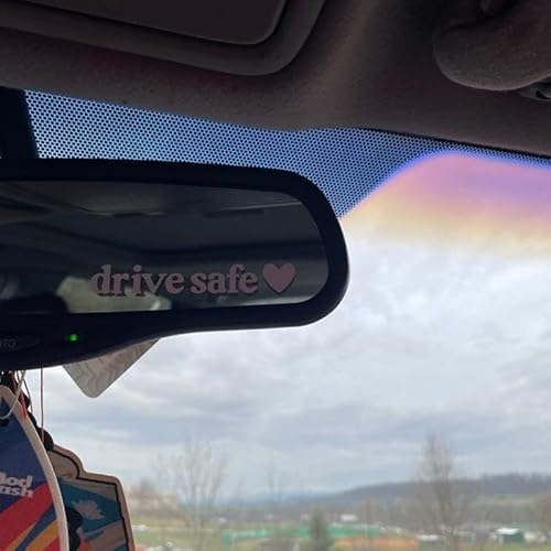 Zboyz 4Pcs Drive Safe Love Funny Car Sticker - Automotive Rearview Mirror Windshield Auto Vehicle Vinyl Decal (10Cm, White) #TOP1