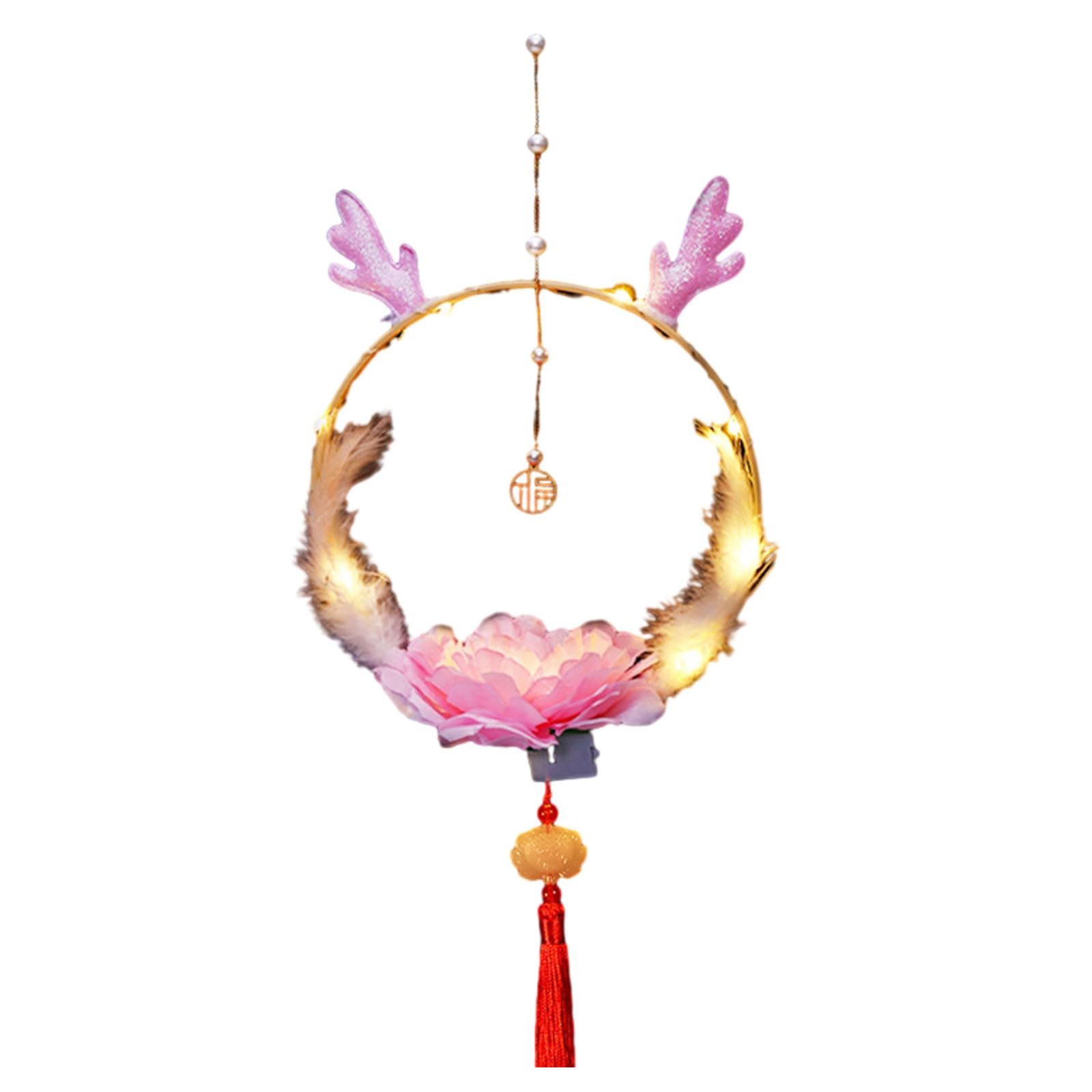 Buxuaaaa F Chinese Traditional Spring Estival Lamp Children Lower Rings Portable Led Light Lower Rings