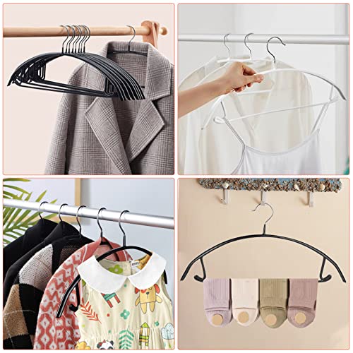 10 Stück Kleiderbügel,42cm Metall Kleiderbügel,Rutschfester Gummierung Kleiderbügel ohne Schulterbeulen,Edelstahl Kleiderbügel,Hochwertige Anzugbügel mit Hosensteg für Pullover Hemden Jacke (Weiß)