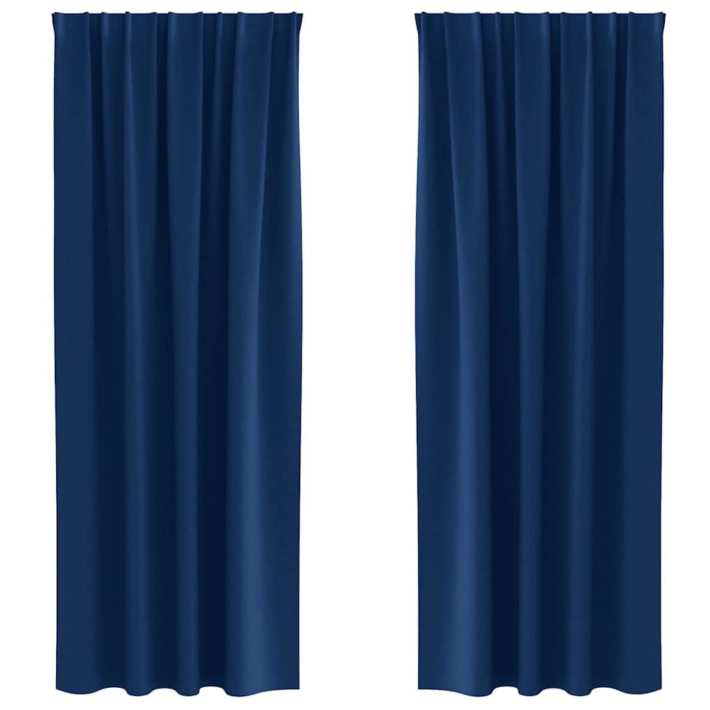 Zasłony Blackout z pierścieniami 2 sztuki ciemnoniebieski 225 x 140