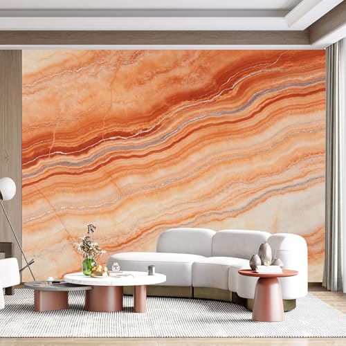 Mural de pared de tamaño personalizado, vetas de piedra de ágata, patrón de mármol texturizado, moderno, contemporáneo, pincel, autoadhesivo, tela de pared extraíble para decoración del hogar y la