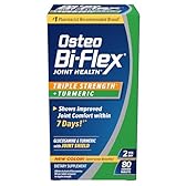 Osteo Bi-Flex Glucosamine Triple Strength Plus Turmeric Supplement with Curcumin for Joint Support and Range of Motion, 40 Day Supply, 80 Coated Tablets, Joint Health Nutritional Supplements