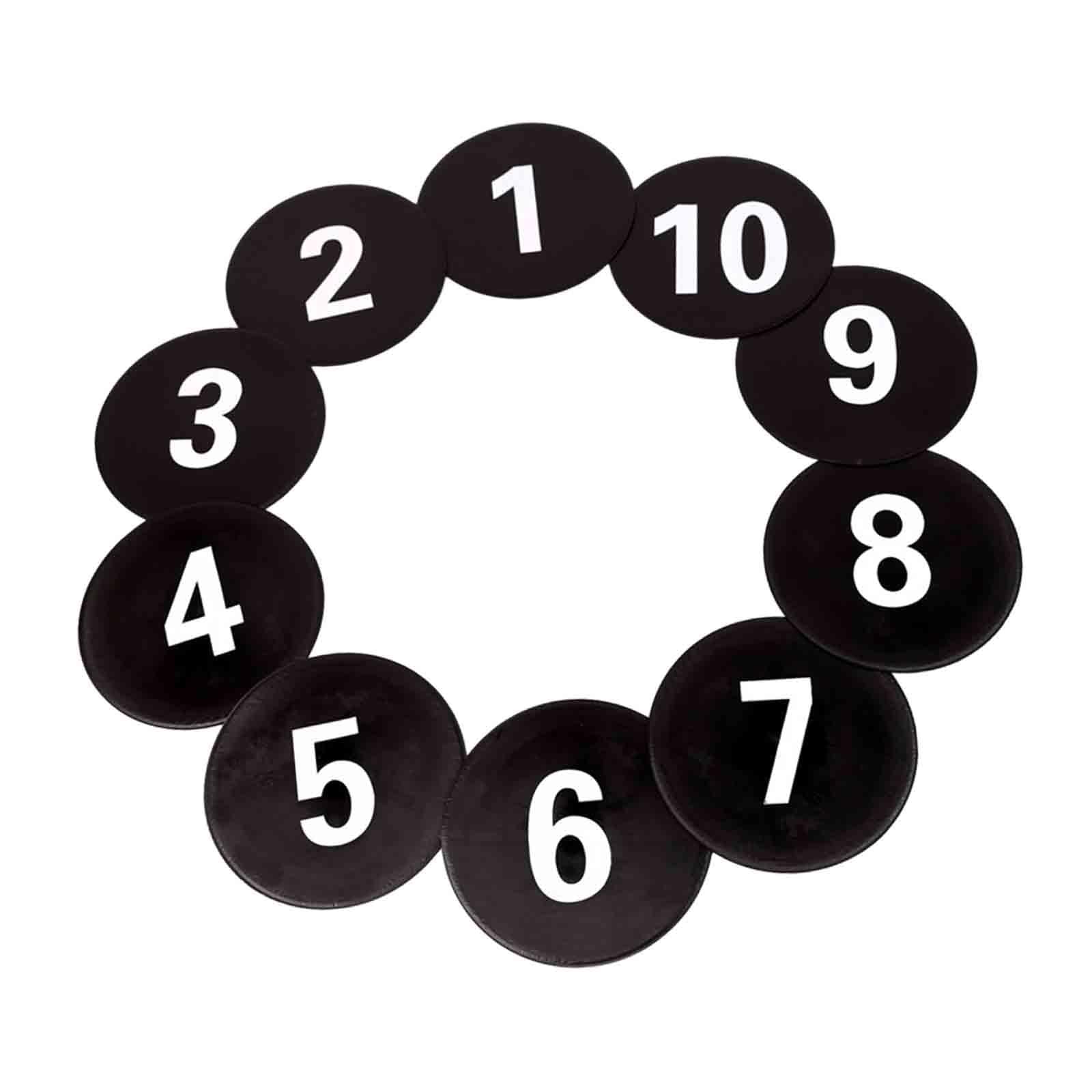 Baoblaze 10x marcadores de Puntos de Suelo numerados, Almohadilla de Marca de Entrenamiento, marcadores de Disco Planos Antideslizantes Que absorben los