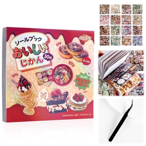 Image of 650Pcs Cute Scrapbook Stickers Travel Y2K Japanese Sticker Book for Adult Kawaii Korean Stickers for Journaling Heisei Retro Aesthetic Sticker Food Manga Style Decor for DIY Crafts Junk Journal Gifts