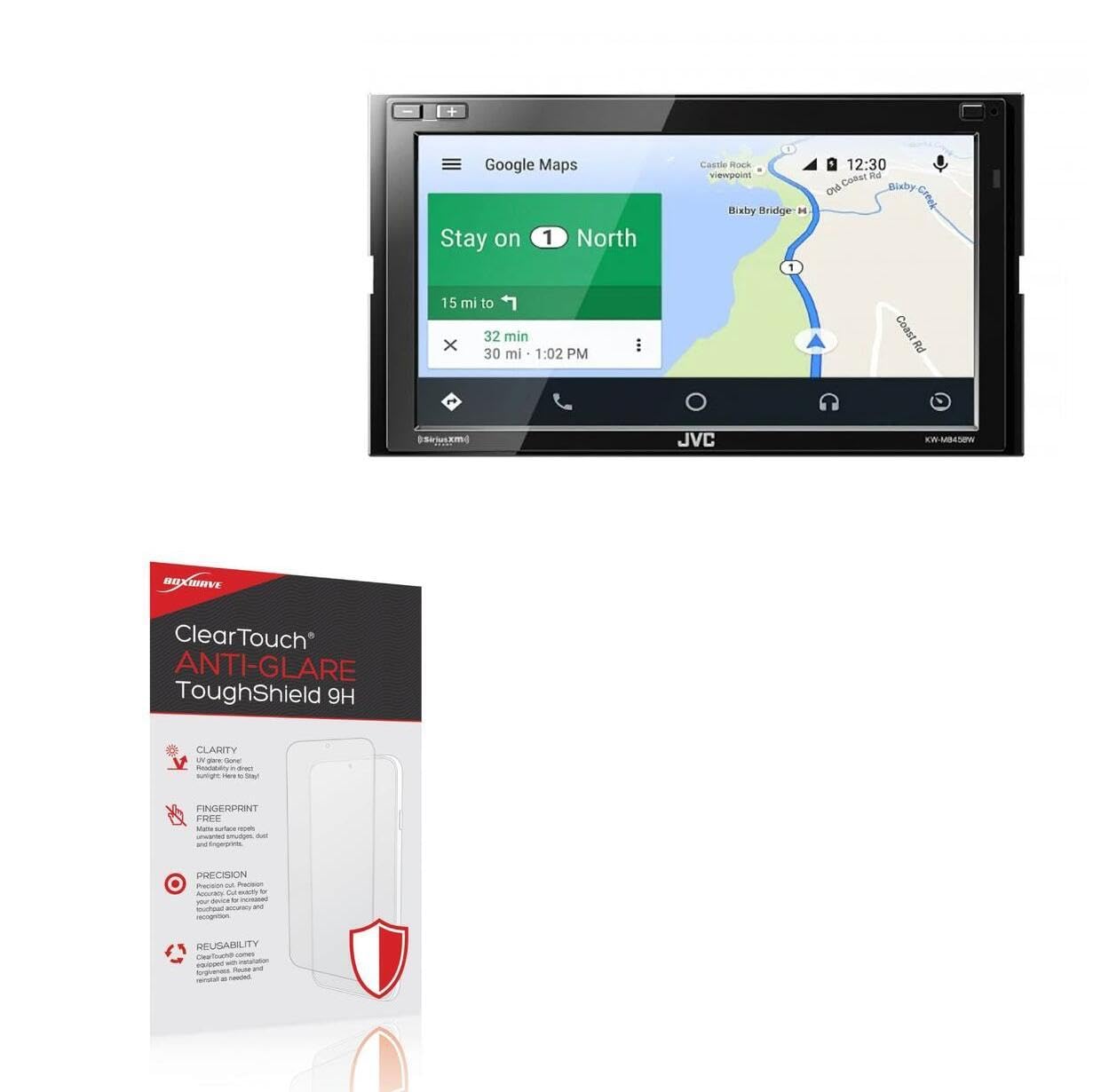BoxWave Screen Protector Compatible With JVC KW-M845BW - ClearTouch Anti-Glare ToughShield 9H (2-Pack), Anti-Glare 9H Tough Flexible Film Screen Protector