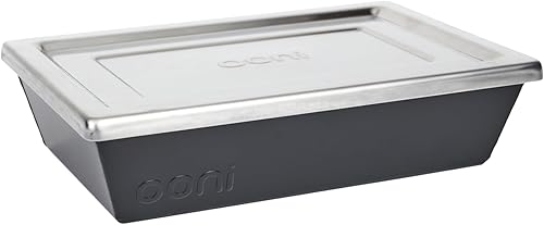 ooni Sartén para pizza estilo Detroit de 9 x 6 pulgadas, sartén rectangular para pizza con tapa, bandeja de aluminio antiadherente, bandeja