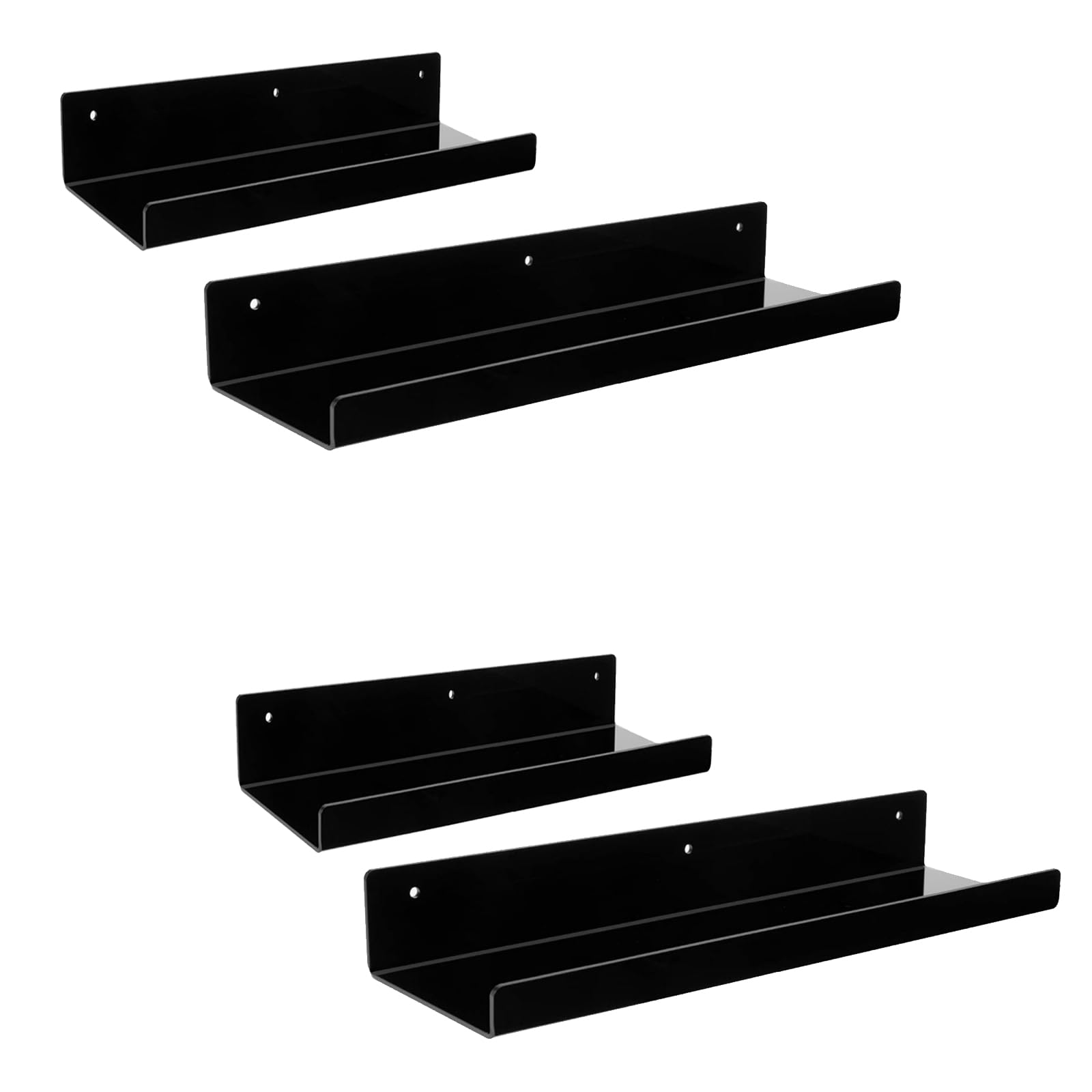 Buxuaaaa 4Pcs Hanging Display Shelves for Books and Records Easy Install Photo Presentation Rack Multipurpose Floating Shelf Easy Install Shelves