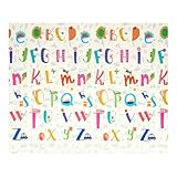 Nomady Kids - Alfombra de juego Plegable, Acolchada y Reversible (200x180cm) - Colchoneta para Bebes y Niños (Letras)