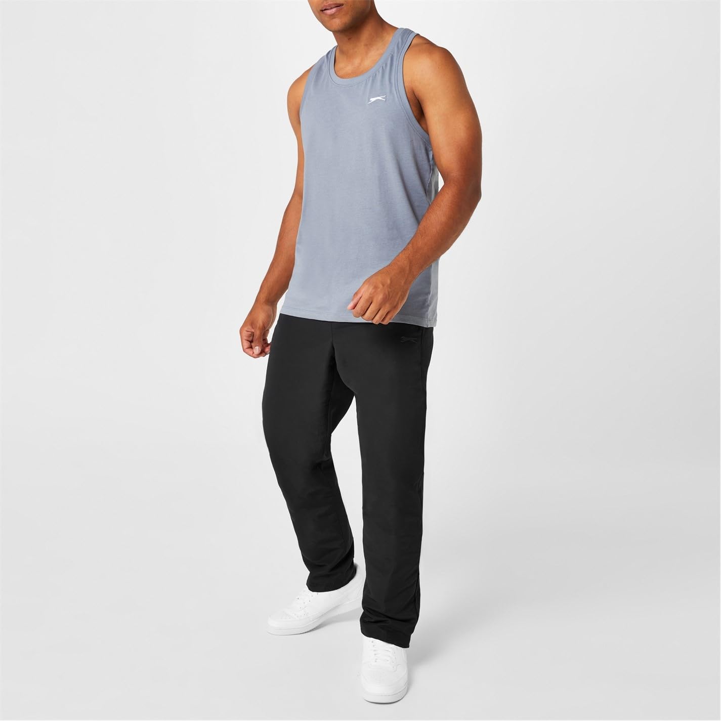 Slazenger Męskie spodnie dresowe z otwartym brzegiem z kieszeniami, Czarny, XXS