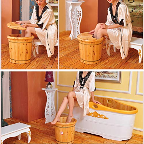 Spa de pies de madera de cedro con tapa y masaje miniatura 7
